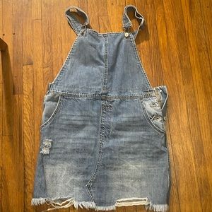 Denim overall dress